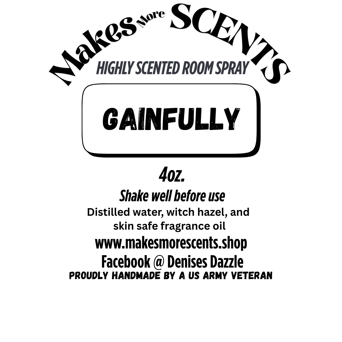 Gainfully Highly Scented Room Spray - 4oz