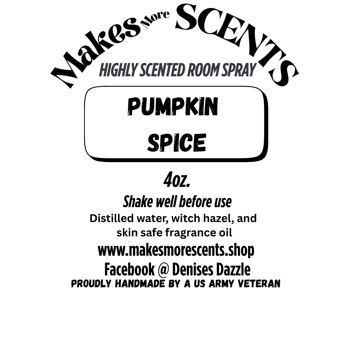 Pumpkin Spice Highly Scented Room Spray - 4oz