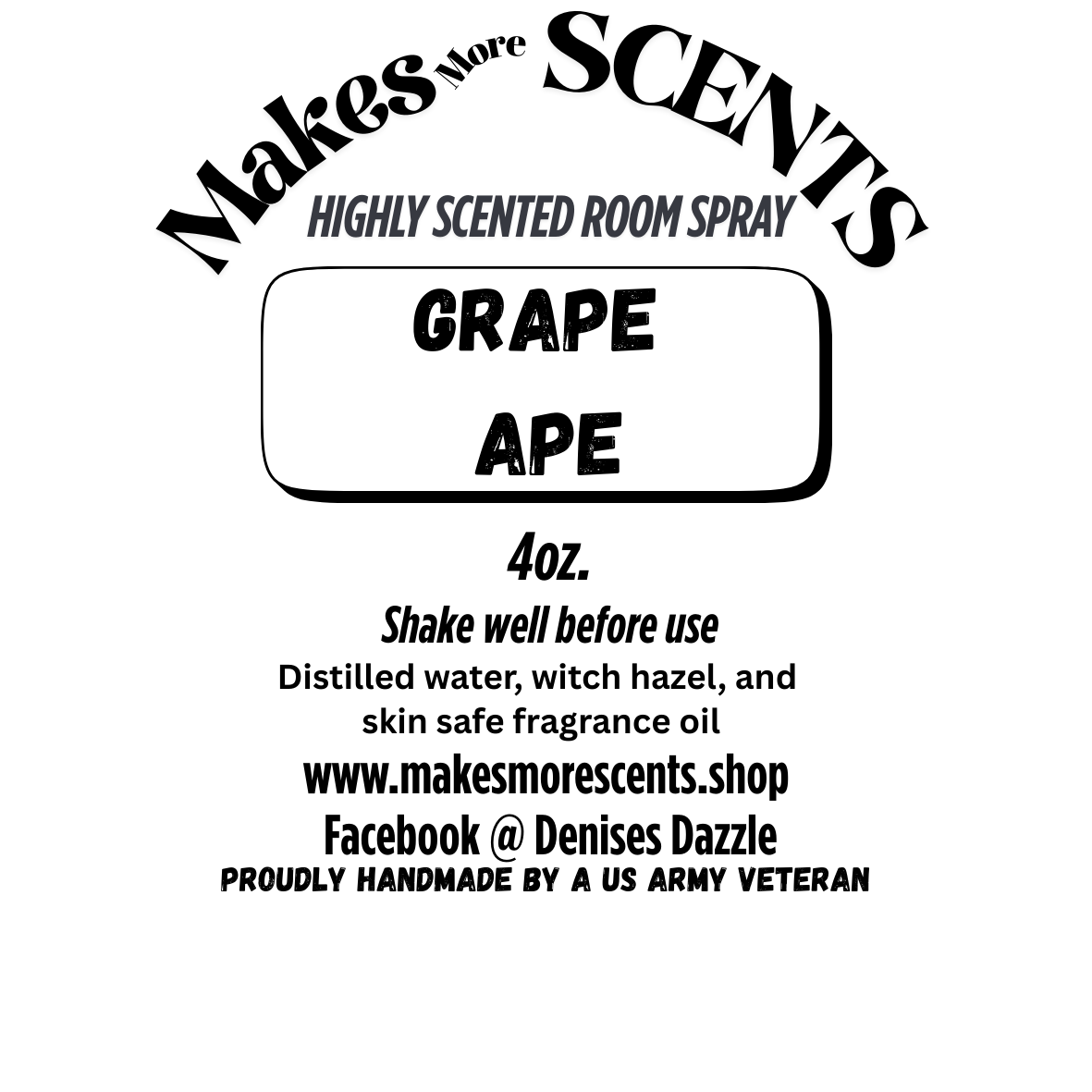 Grape Ape Highly Scented Room Spray - 4oz