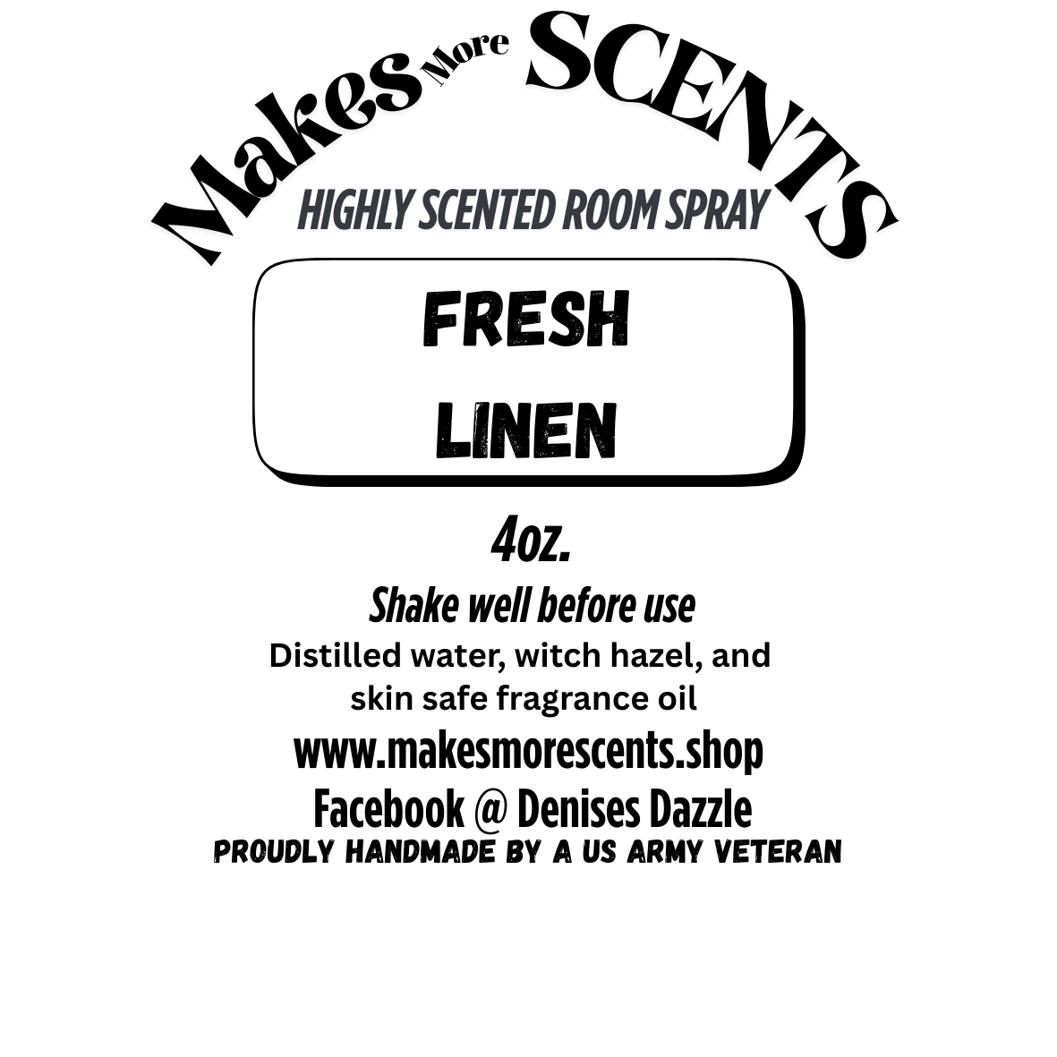Fresh Linen Highly Scented Room Spray - 4oz