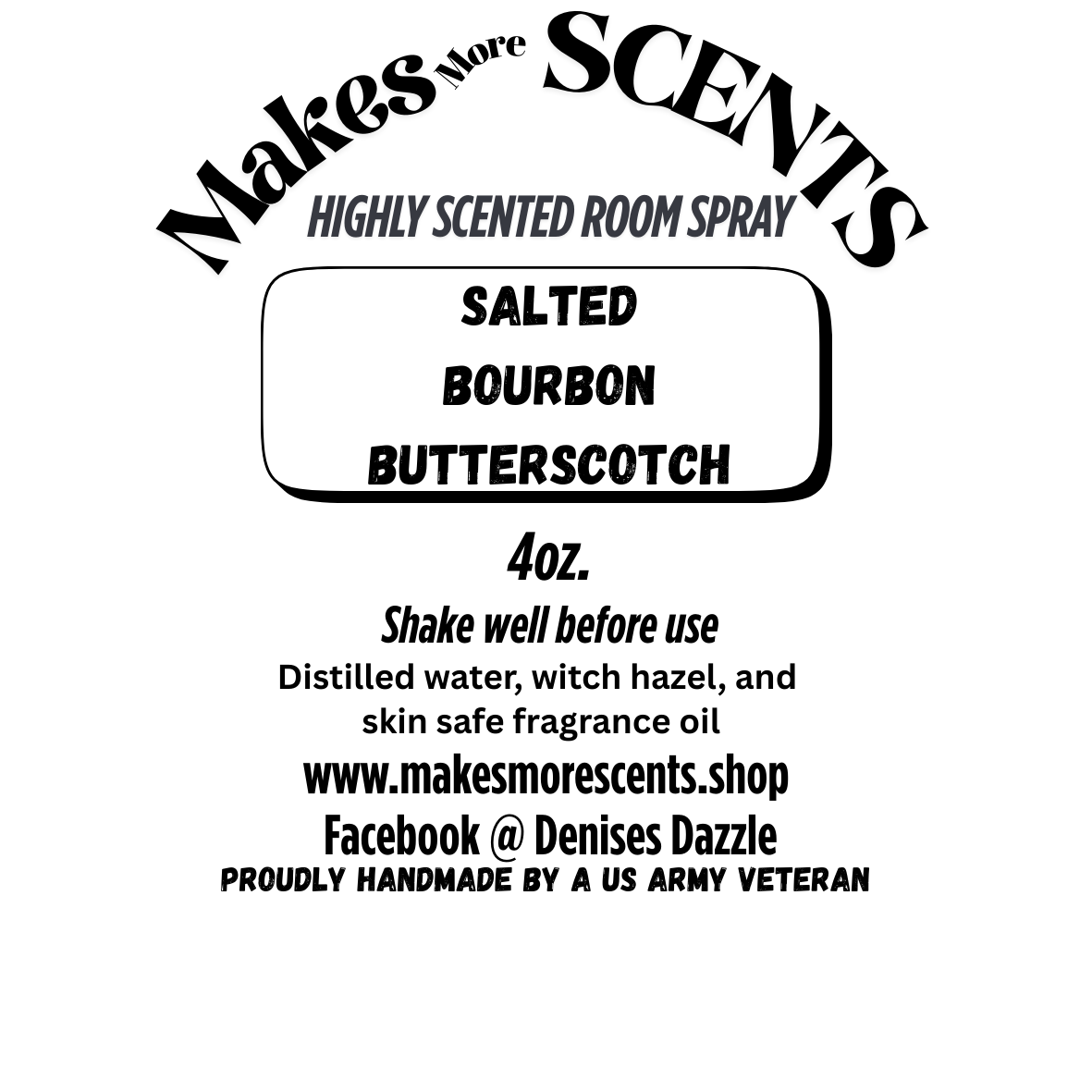 Salted Bourbon Butterscotch Highly Scented Room Spray - 4oz