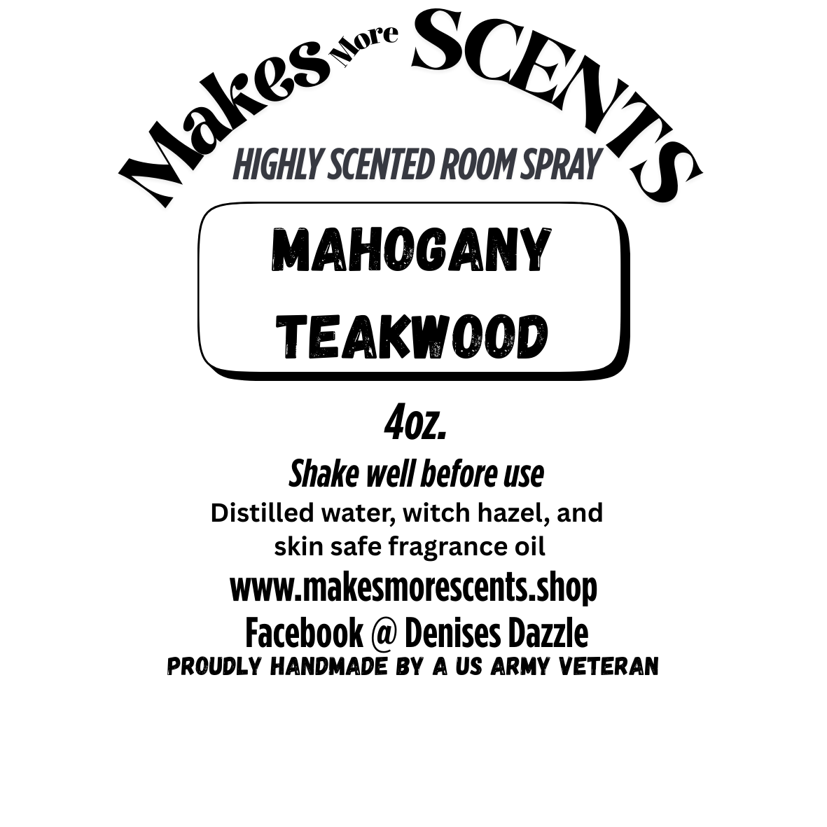 Mahogany Teakwood Highly Scented Room Spray - 4oz