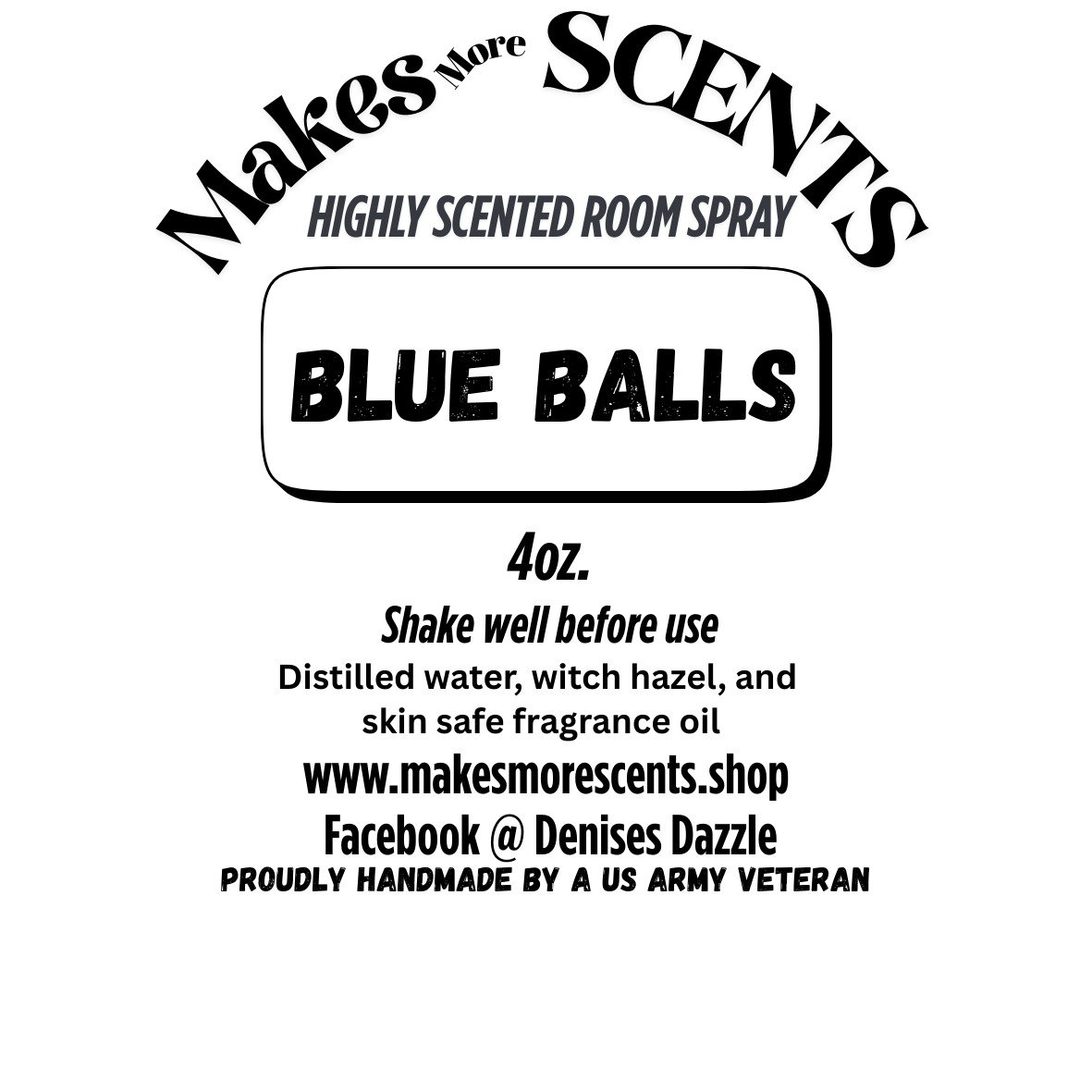 Blue Balls Highly Scented Room Spray - 4oz