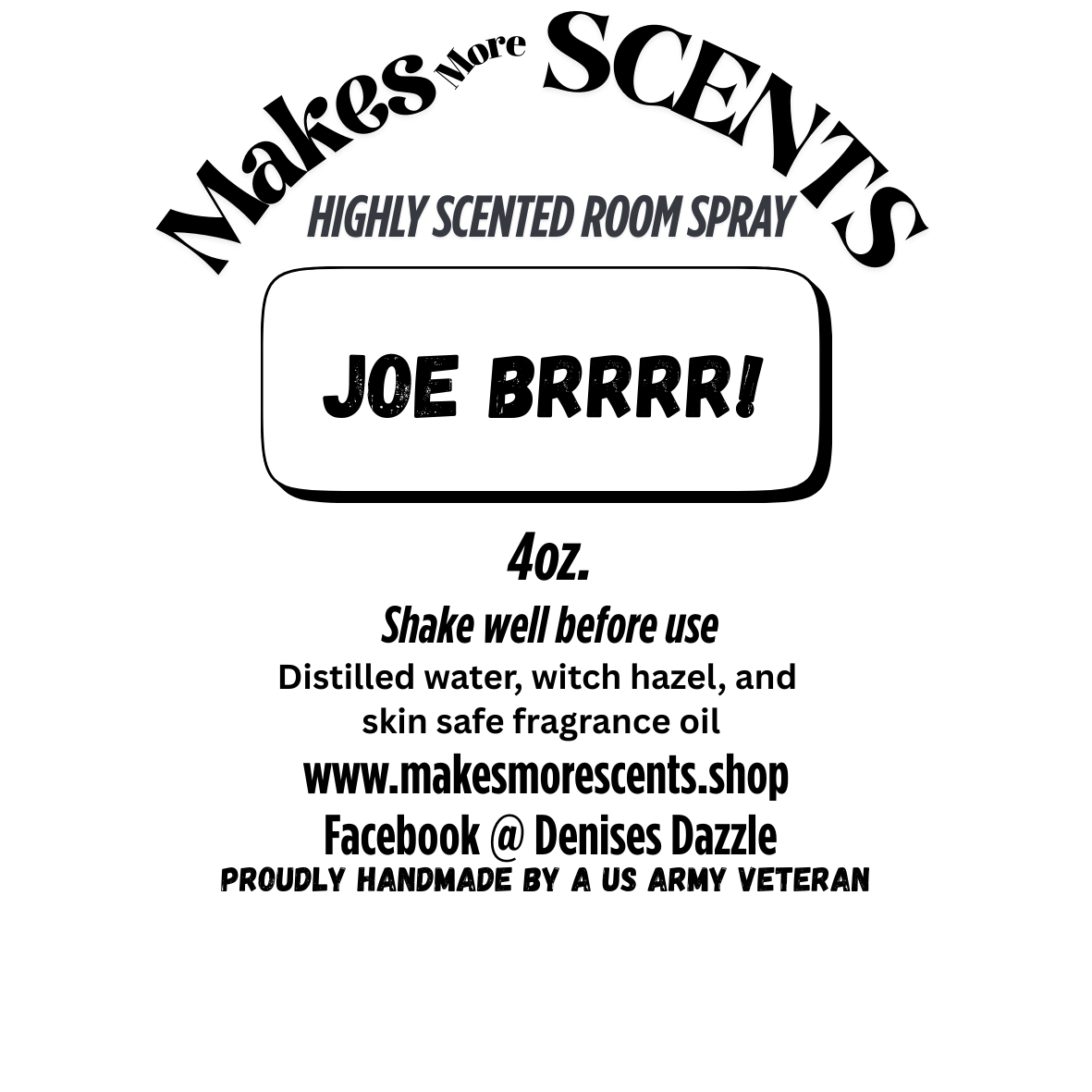Joe BRRRR! Highly Scented Room Spray - 4oz