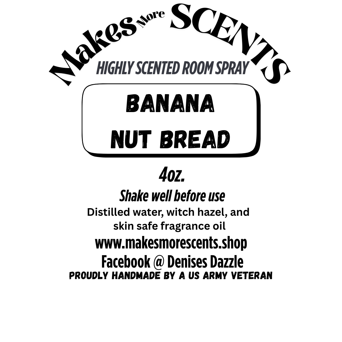 Banana Nut Bread Highly Scented Room Spray - 4oz