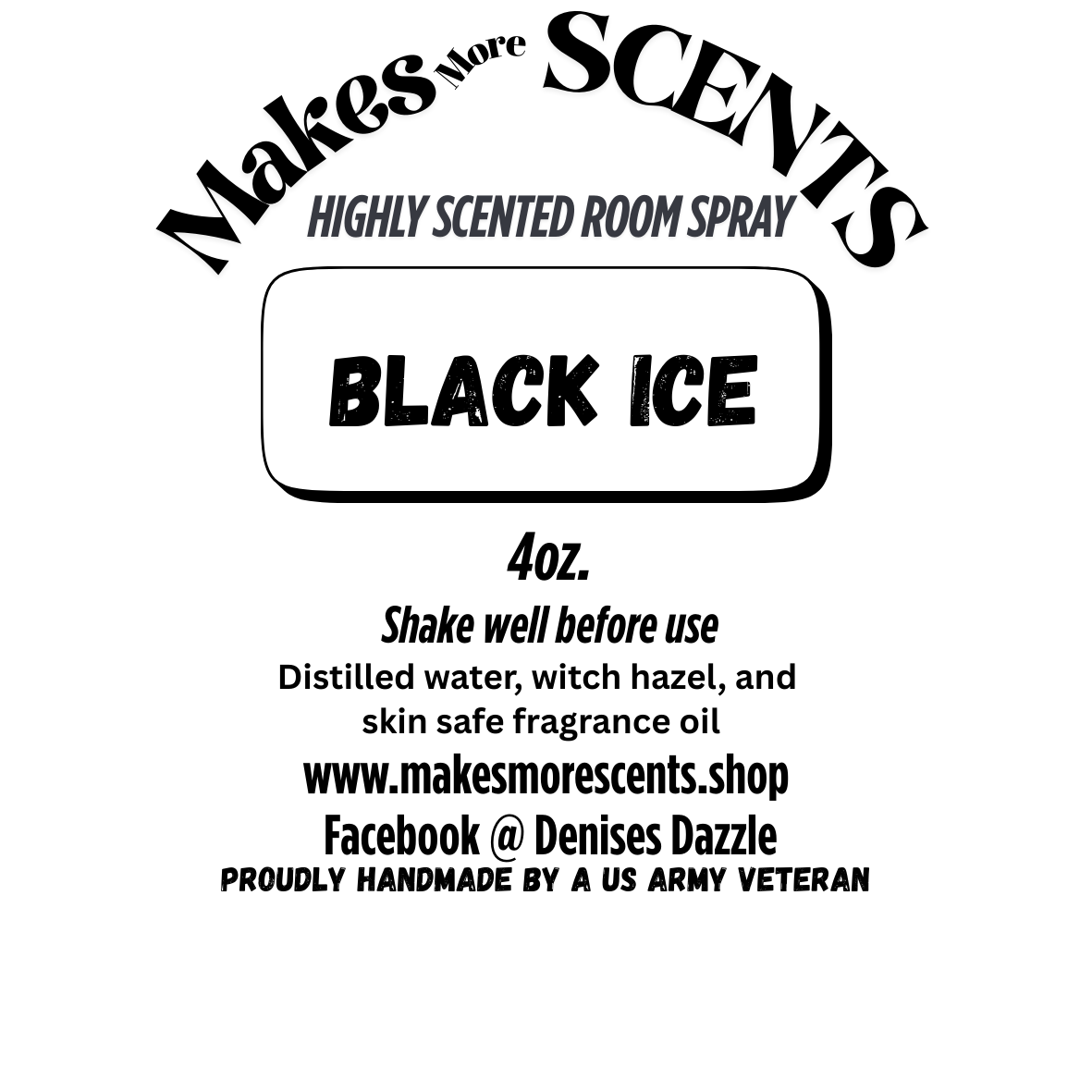 Black Ice Highly Scented Room Spray - 4oz