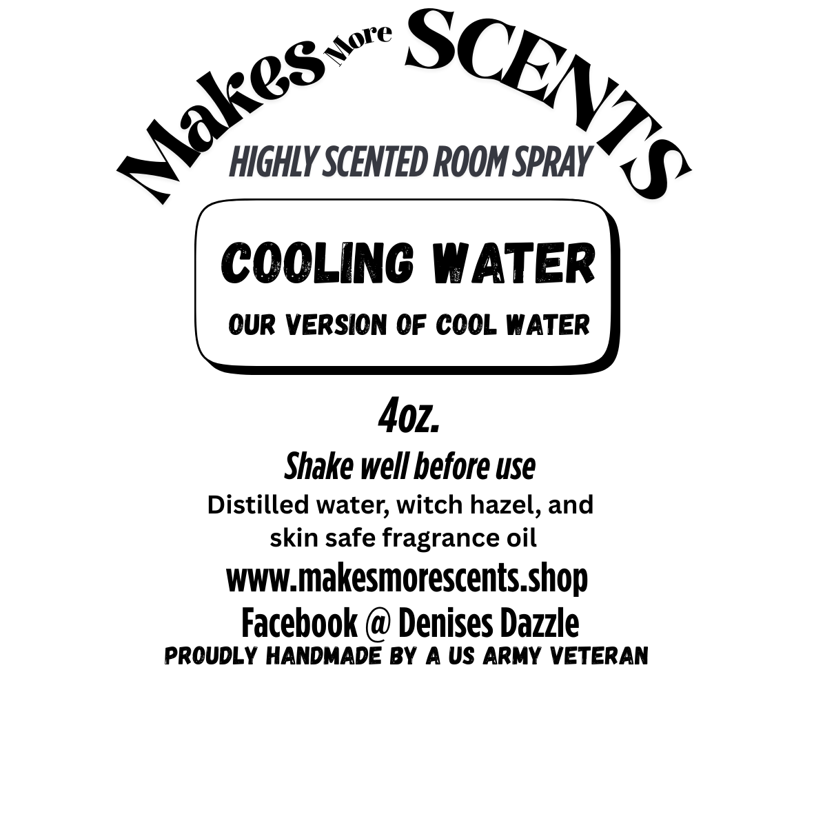 Cooling Waters Highly Scented Room Spray - 4oz