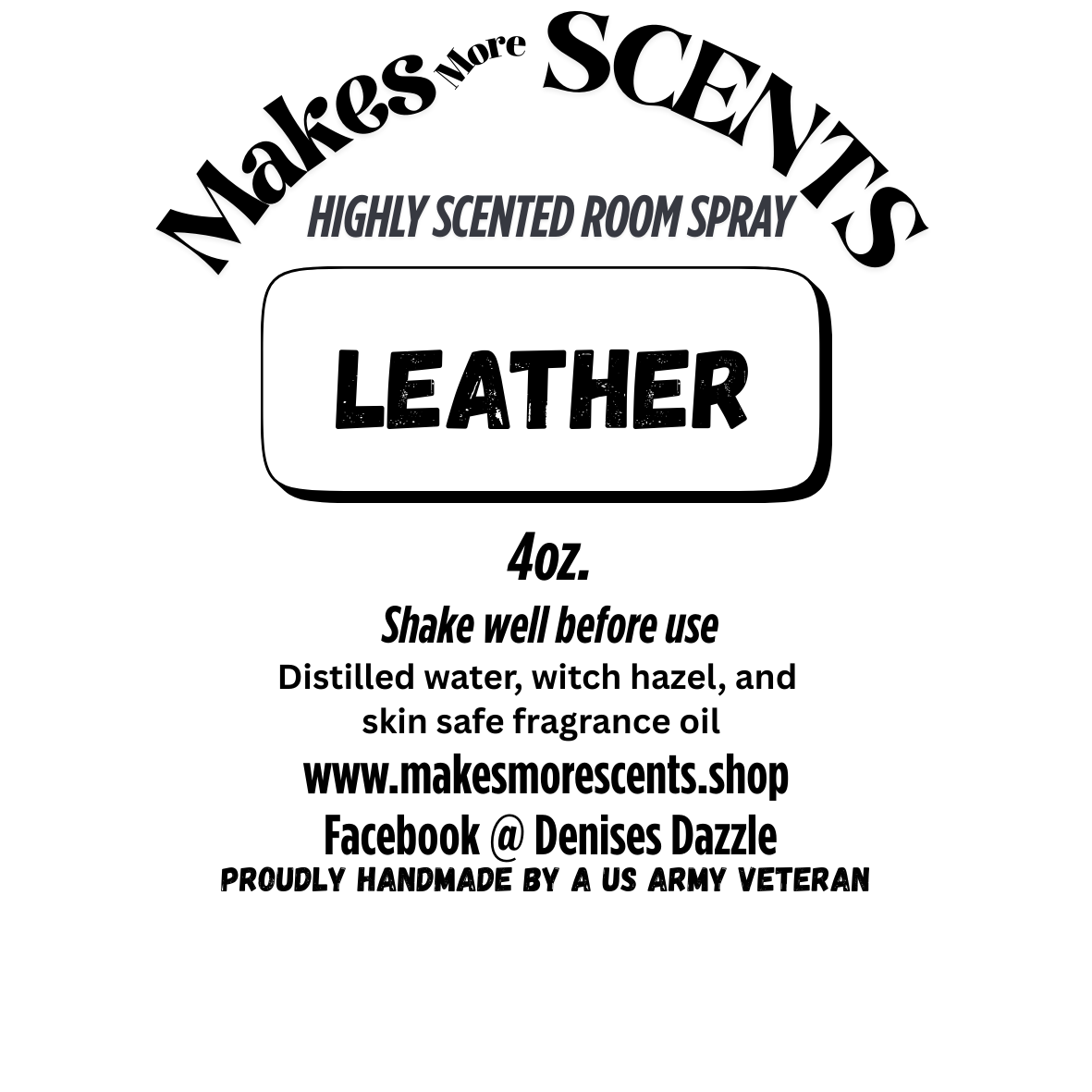 Leather Highly Scented Room Spray - 4oz