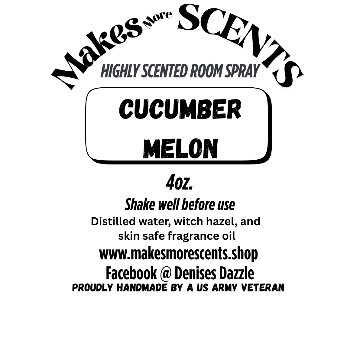 Cucumber Melon Highly Scented Room Spray - 4oz