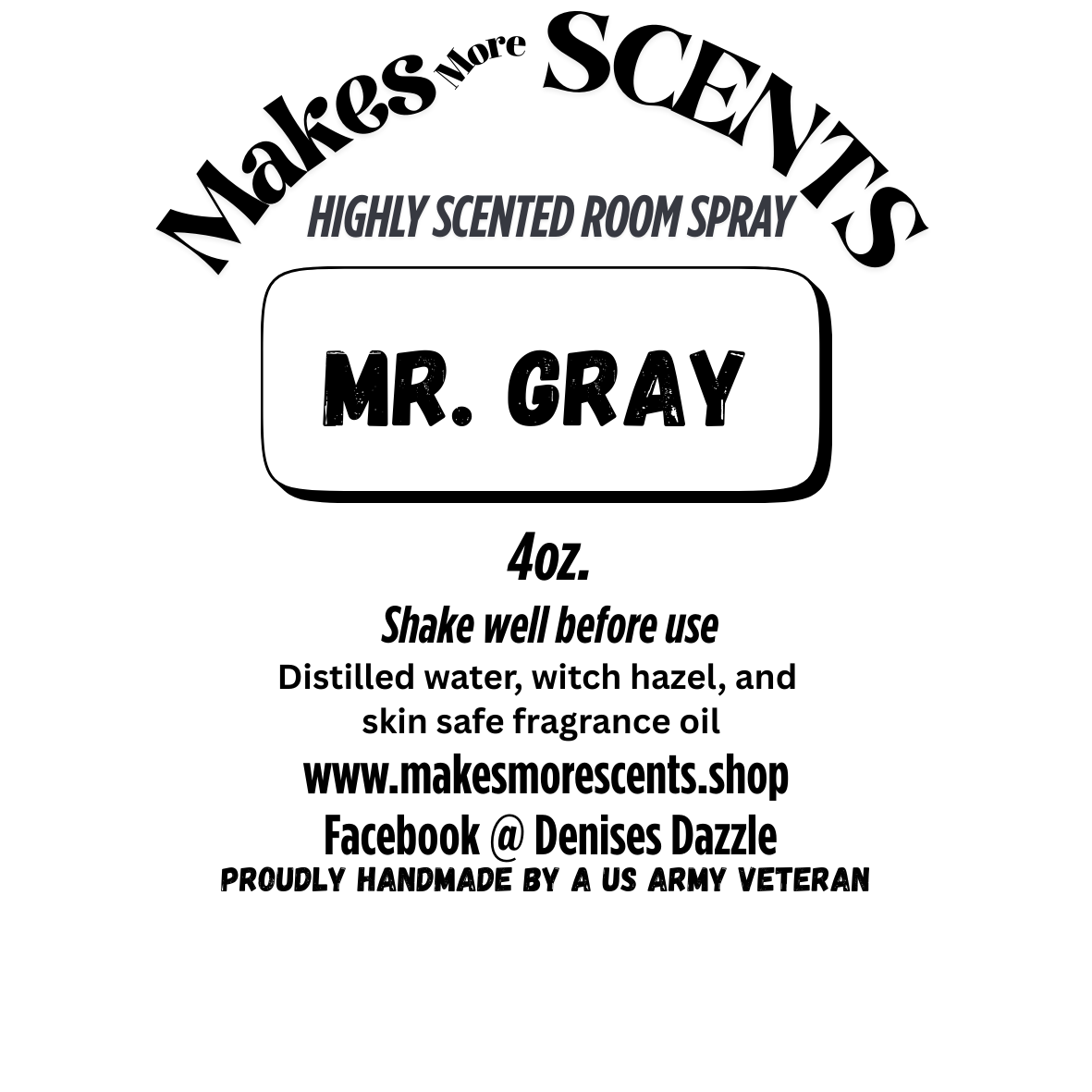 Mr. Gray Highly Scented Room Spray - 4oz