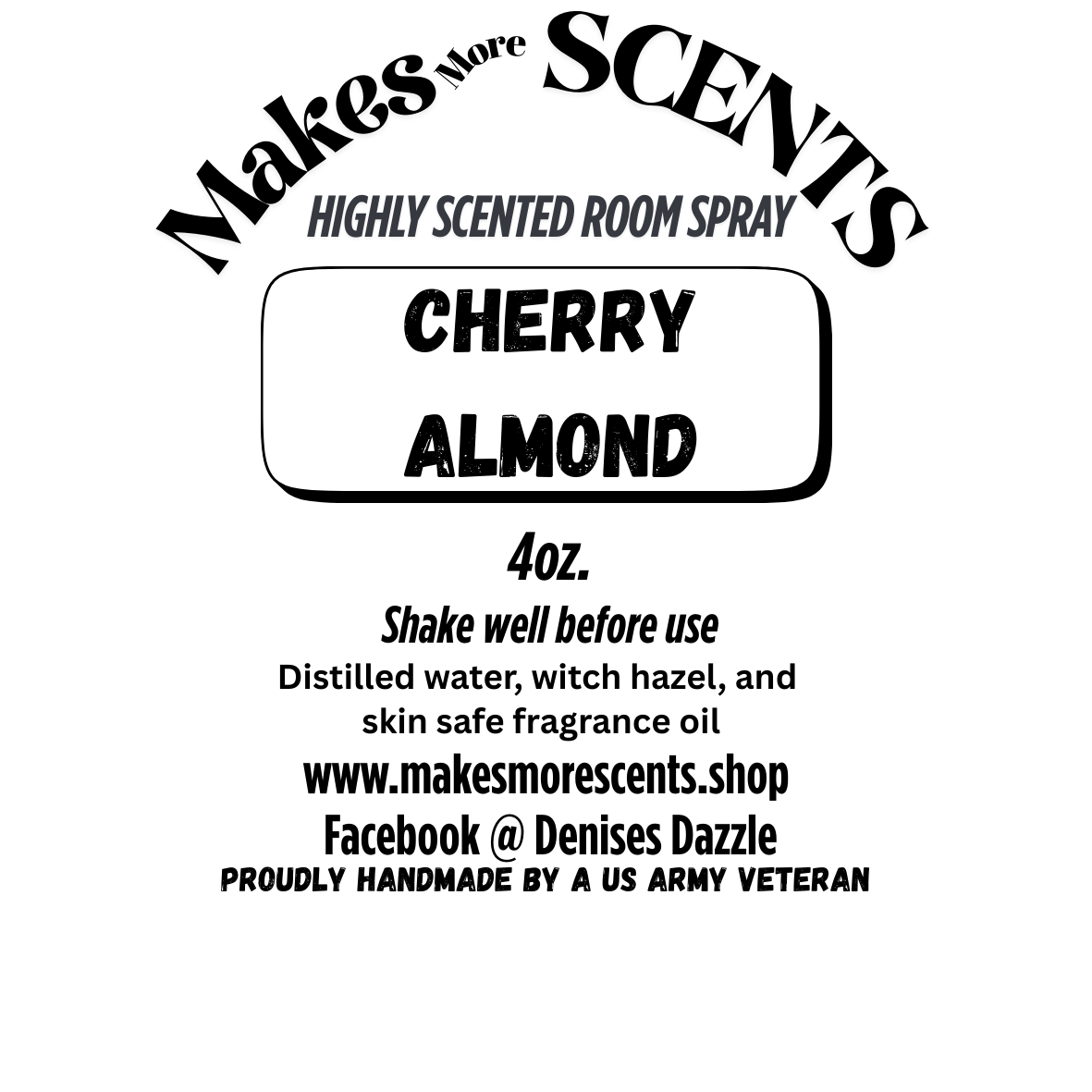 Cherry Almond Highly Scented Room Spray - 4oz
