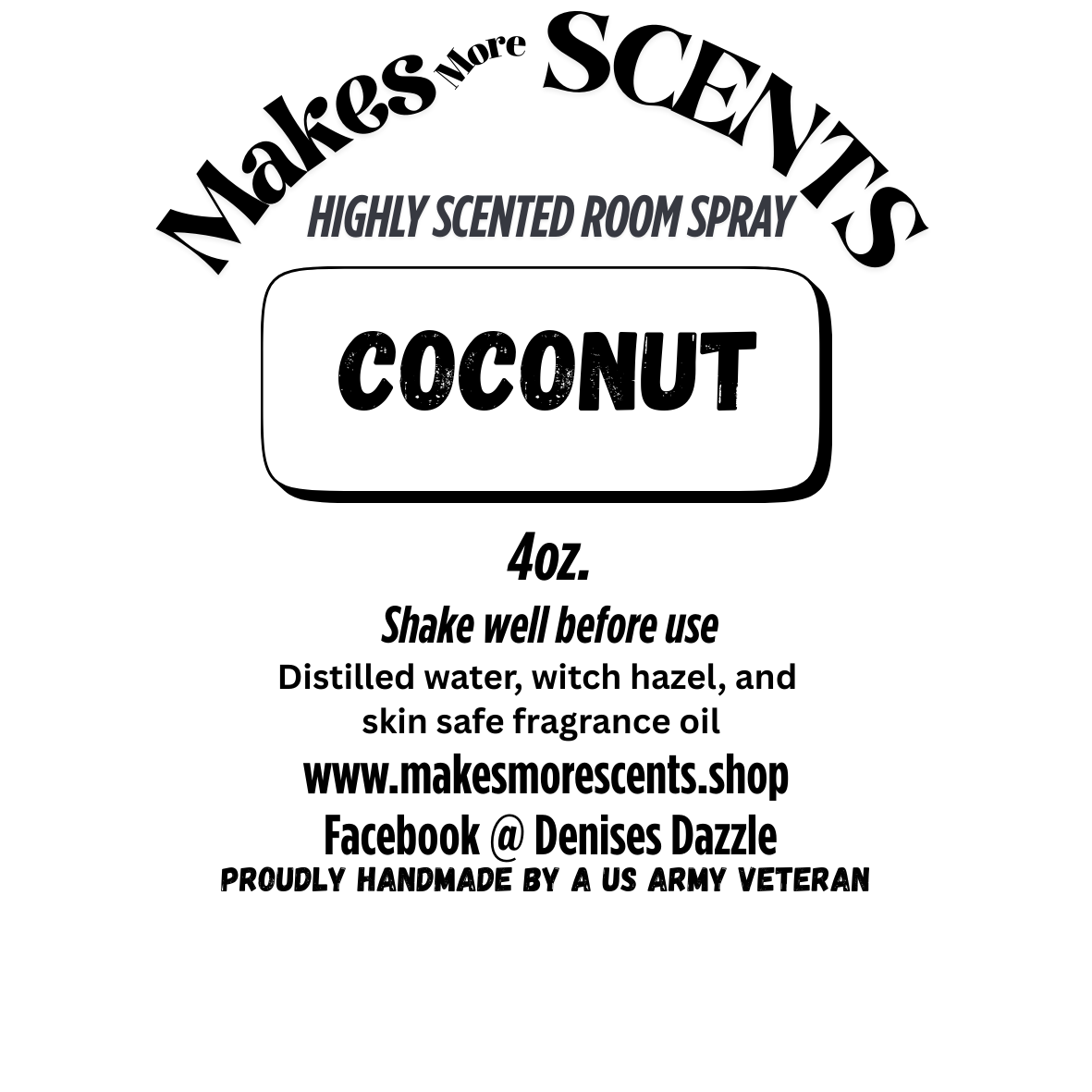 Coconut Highly Scented Room Spray - 4oz