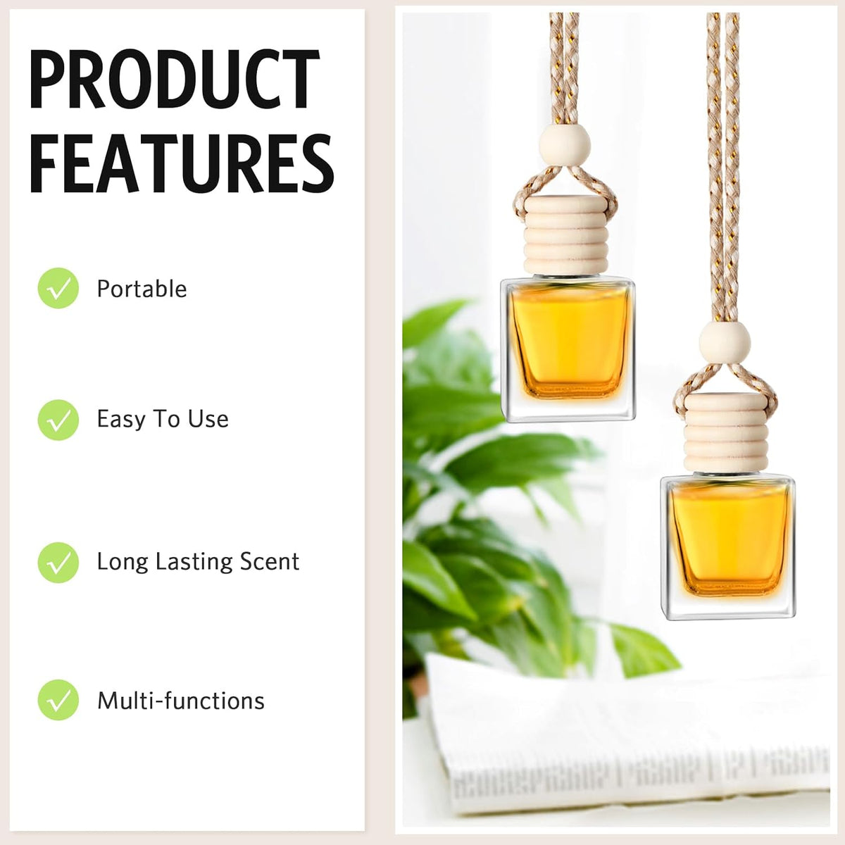 Car Diffuser - Air Freshener Diffuser - Square Bottle - 8ml
