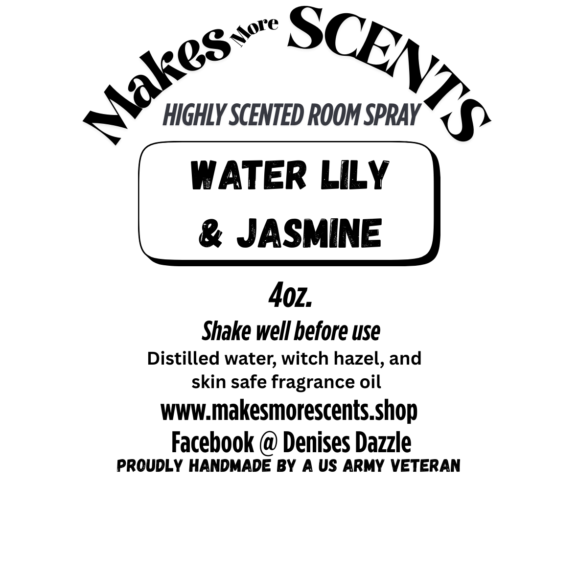 Water Lily & Jasmine Highly Scented Room Spray - 4oz